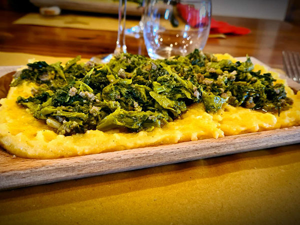 polenta broccoletti e salsiccia